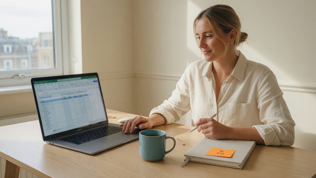 Business owner keeping spreadsheet records ready for Making Tax Digital